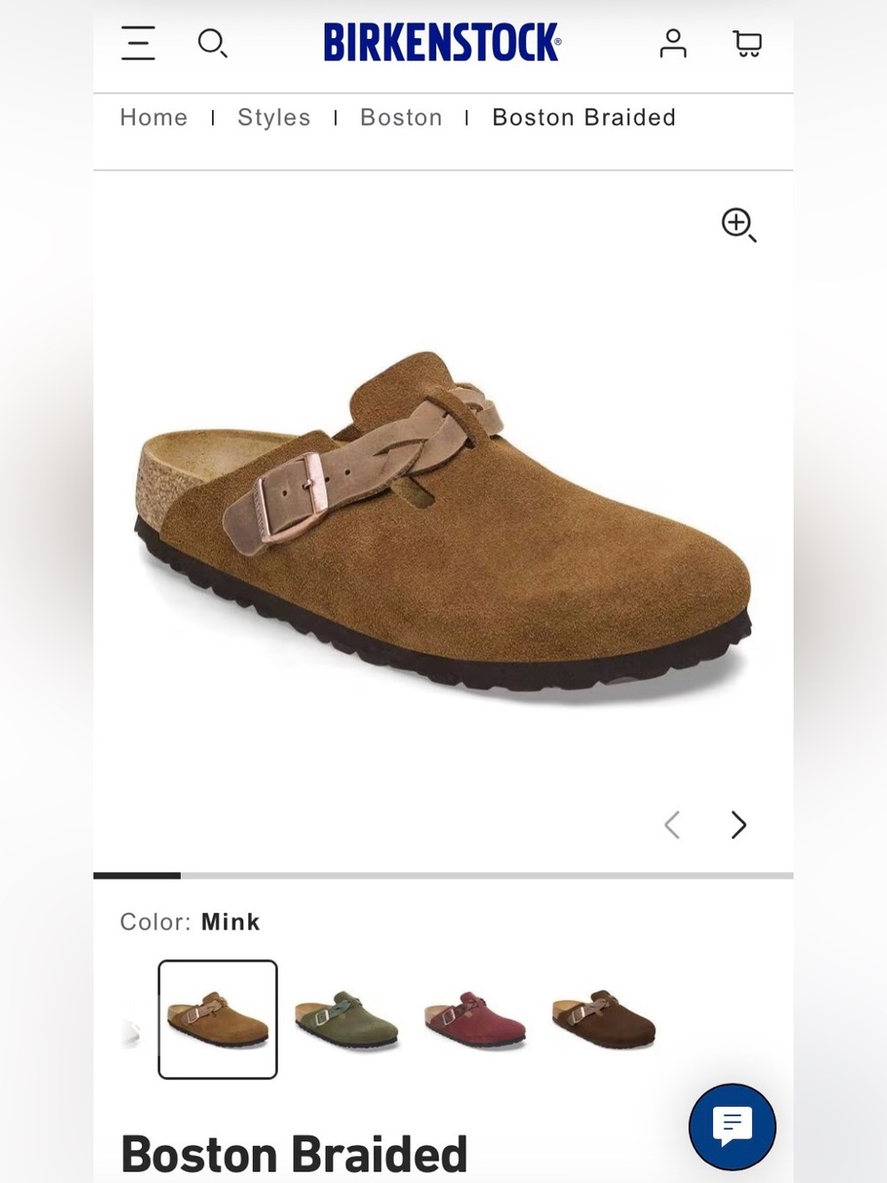 Birkenstock Boston Braided in Mink